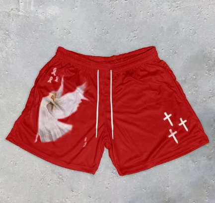 Angel Cross Print Gym Shorts, photo 30