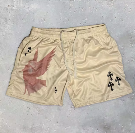 Angel Cross Print Gym Shorts, photo 6