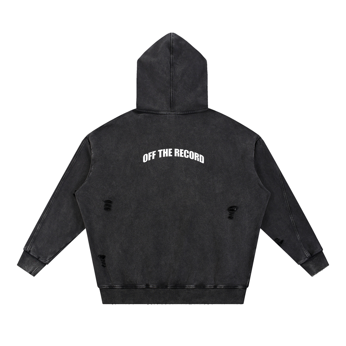Snow Washed Distressed Panel Pocket Hoodie, photo 2