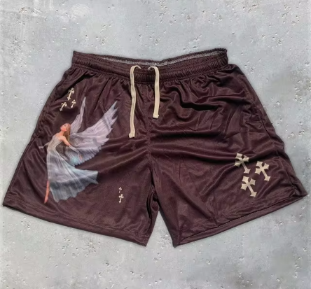 Angel Cross Print Gym Shorts, photo 2