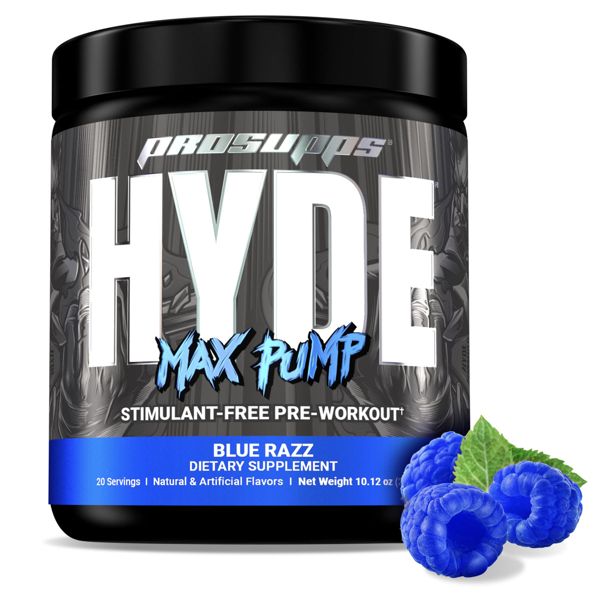 Hyde Max Pump Stim-Free Pre-Workout, Blue Razz, photo 2