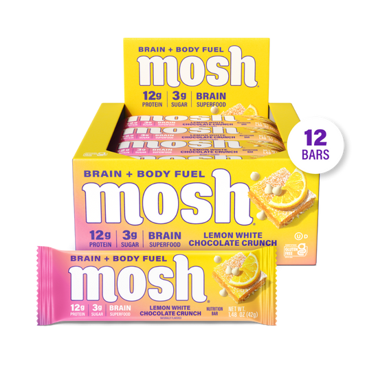 MOSH Lemon White Chocolate Crunch protein bar