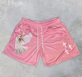 Angel Cross Print Gym Shorts, photo 32