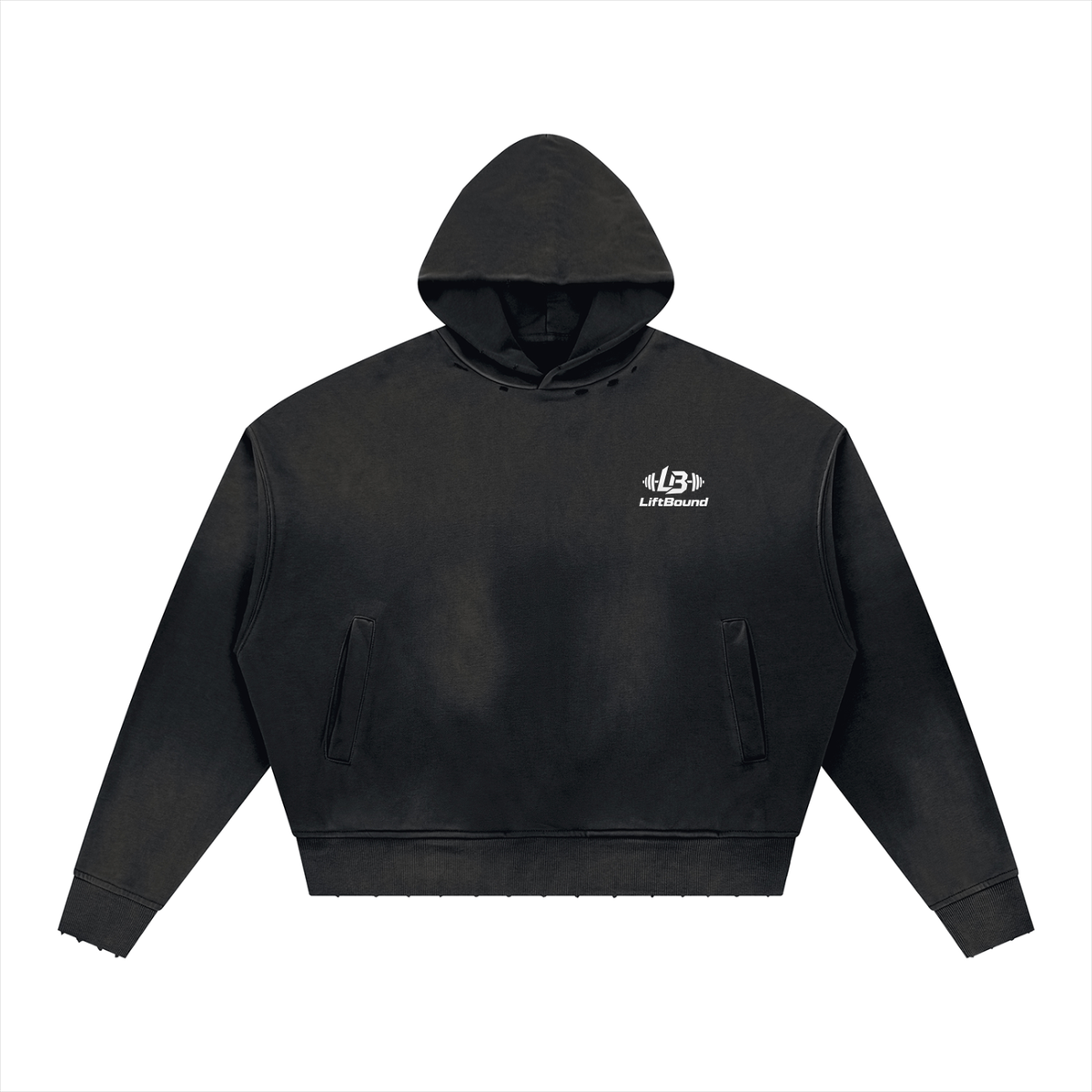 Unisex Sunfade Distressed Boxy Hoodie