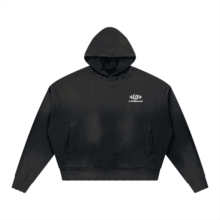 Unisex Sunfade Distressed Boxy Hoodie